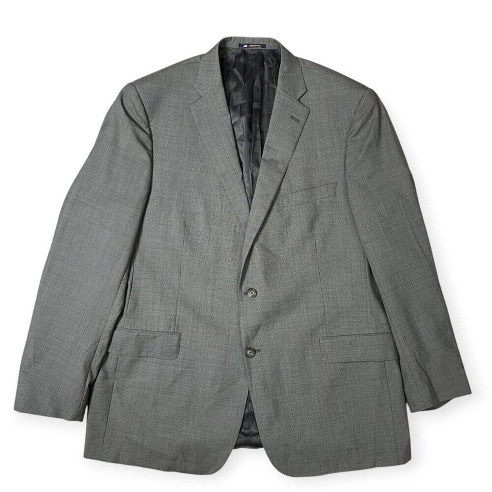 Hart Schaffner Marx Wool Blazer MENS 48L Gray Two Button Tailored Suit Jacket